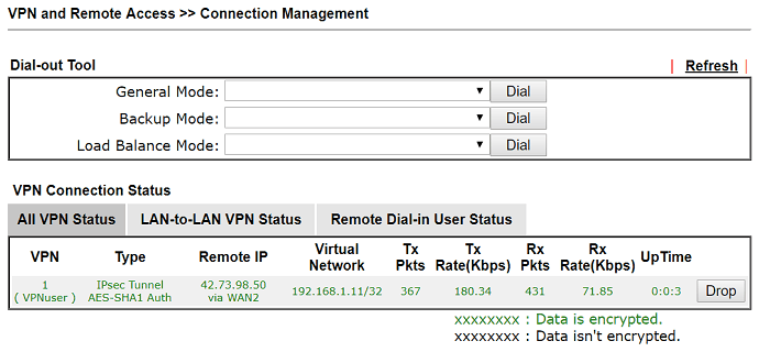 скриншот DrayOS VPN Status